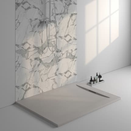 Receveur de douche Epure beige Argillae de 120 à 160 cm