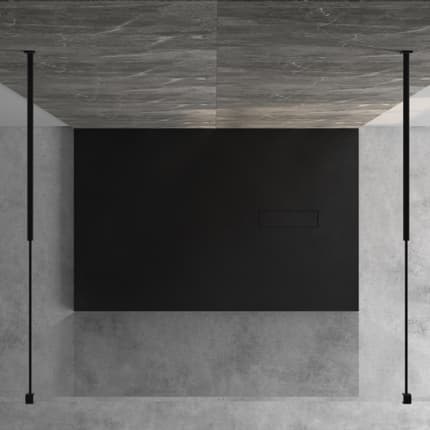 Receveur de douche Pietra noir mat de 100 à 160 cm