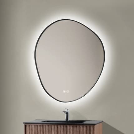 Miroir organique noir mat Ondis 70 cm 