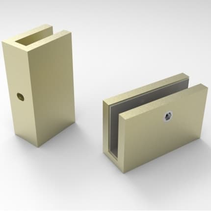 Lot de 2 charnières fixes avec joint pour paroi de douche