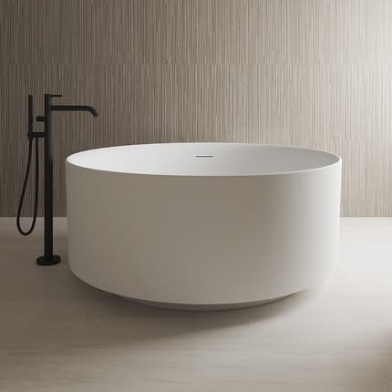 Baignoire ilot ronde Cenote blanc Mat 130 cm 