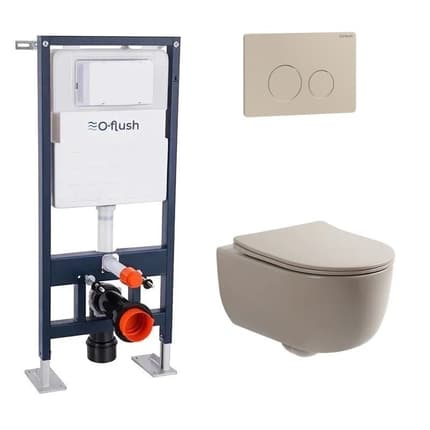 Pack WC suspendu O-Flush beige Argillae