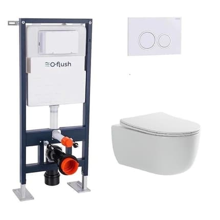 Pack WC suspendu O-Flush Voga blanc mat