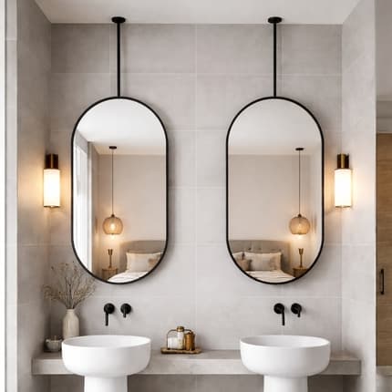 Miroir suspendu au plafond Ovale Psyché