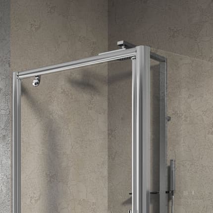 Ensemble parois de douche pour tête de mur partielle Lunes Novellini