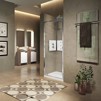 Ensemble parois de douche pour mansarde Lunes Novellini