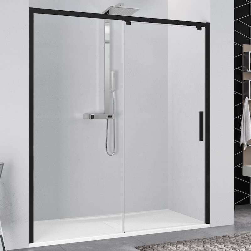 Porte coulissante sur mesure noir mat 