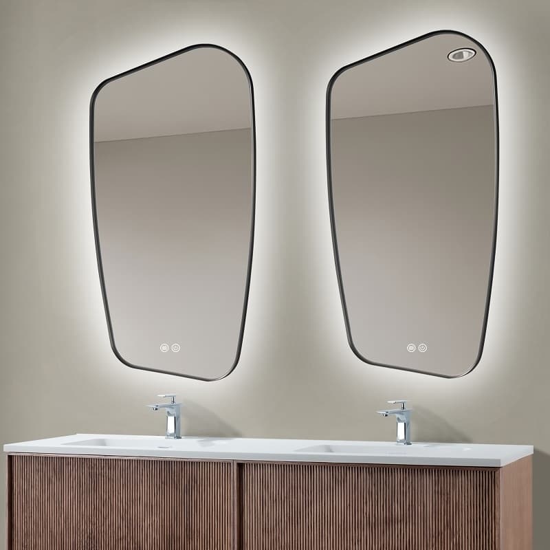 Miroir organique noir mat Fluens 60 cm 