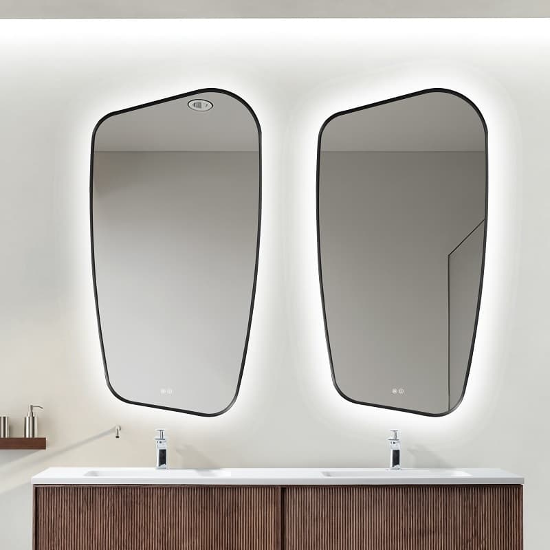 Miroir organique noir mat Fluens 60 cm 