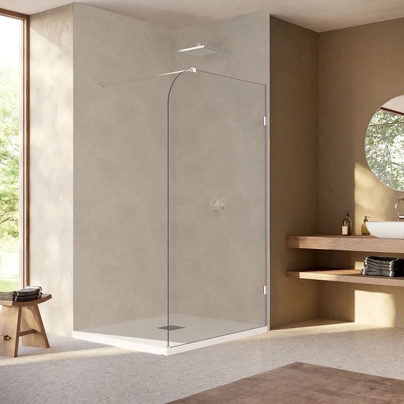 Paroi de douche fixe Corner avec charnière
