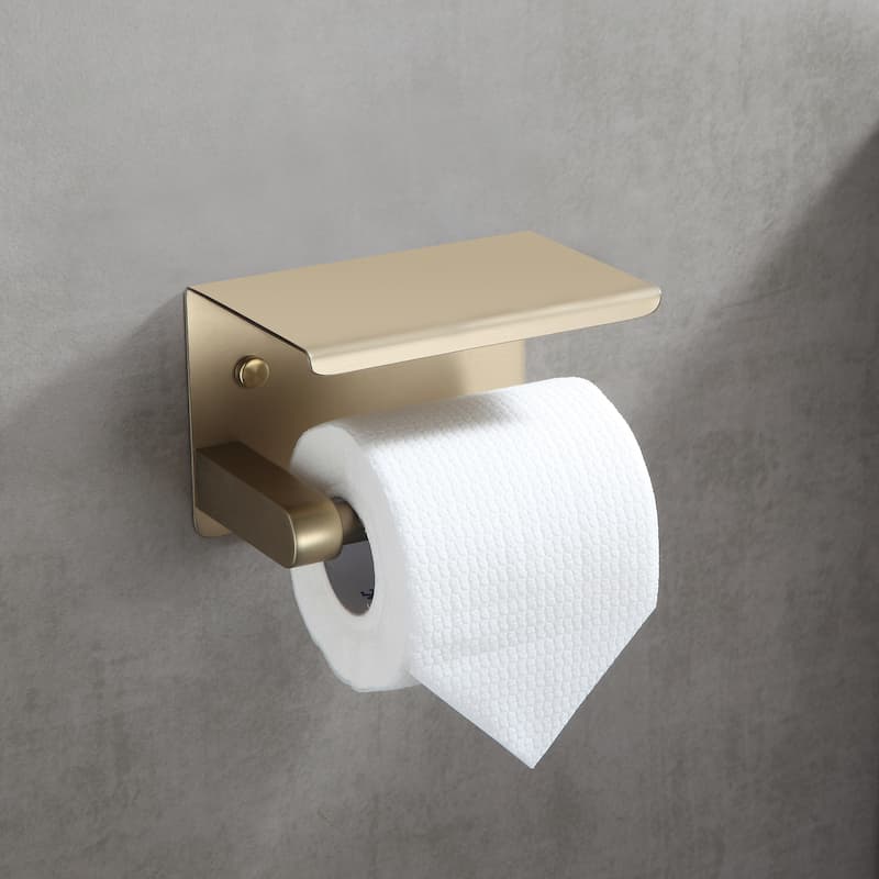 Dérouleur papier avec tablette or brossé