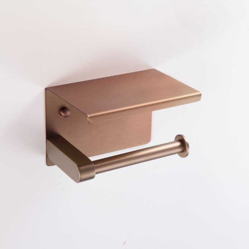 Dérouleur papier avec tablette bronze brossé