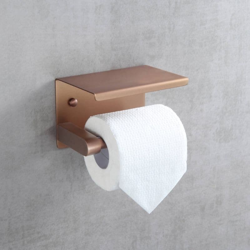 Dérouleur papier avec tablette bronze brossé