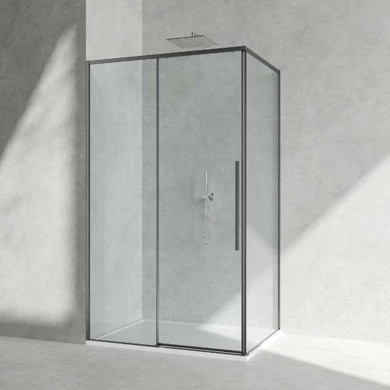 Porte de douche d'angle coulissante Slimline 120 et 140 cm	