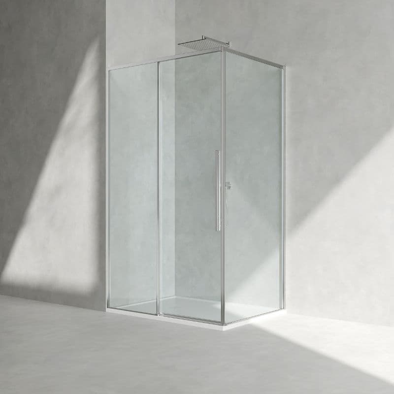 Porte de douche d'angle coulissante Slimline 120 et 140 cm	