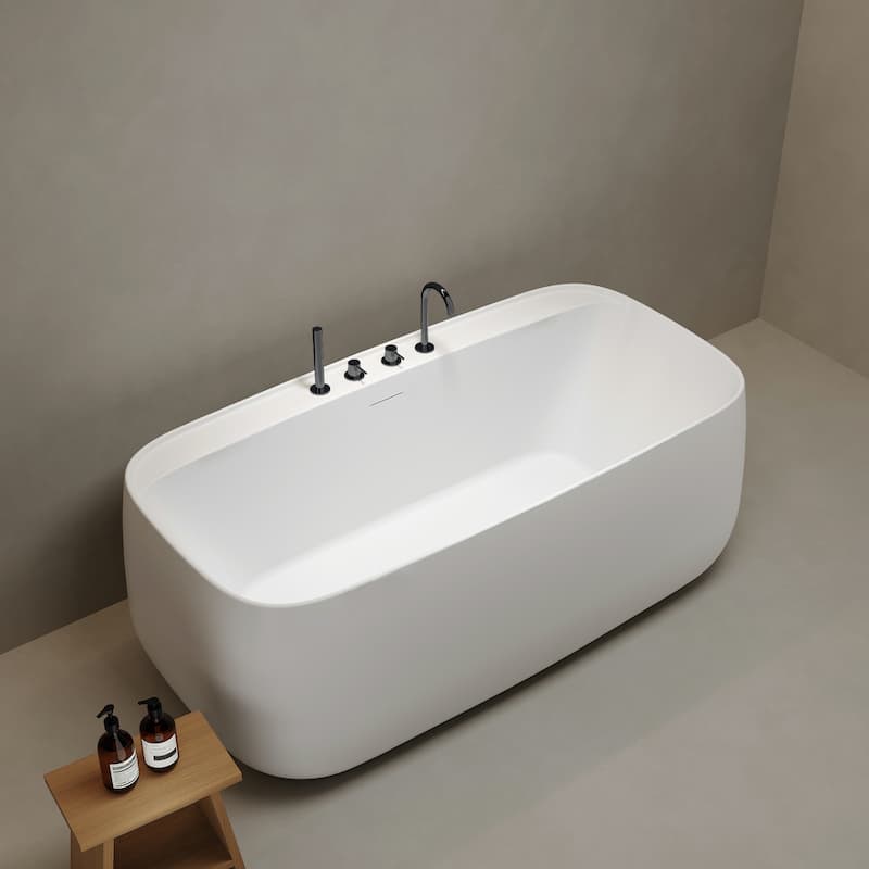 Baignoire Ivory blanc mat avec plage 156 cm 