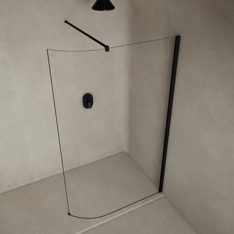 Paroi de douche fixe arrondie 100 cm et 120 cm