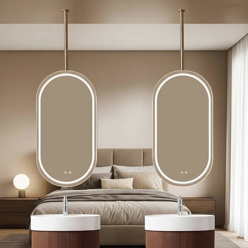 Miroir LED suspendu au plafond Psyché Double face