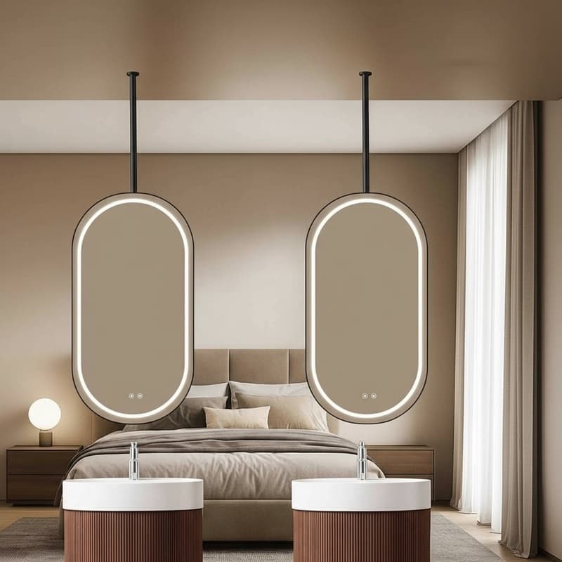 Miroir LED suspendu au plafond Psyché Double face