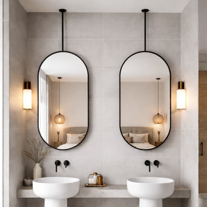 Miroir suspendu au plafond Ovale Psyché