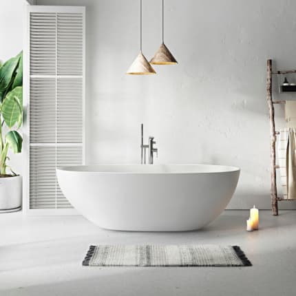 Baignoire îlot Lipsia blanc mat 165 cm