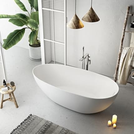 Baignoire îlot Lipsia blanc mat 165 cm