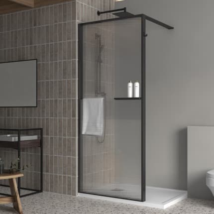 Paroi de douche fixe Double Brick noir mat