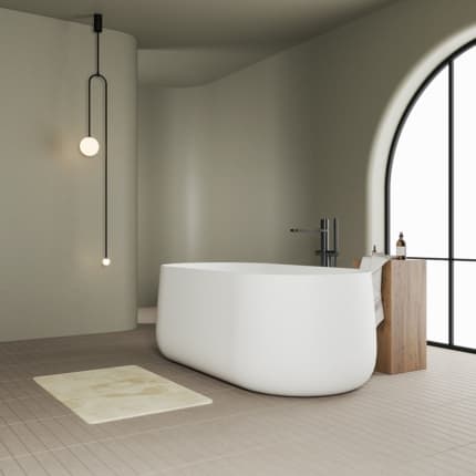 Baignoire îlot blanc mat Minia 160 cm