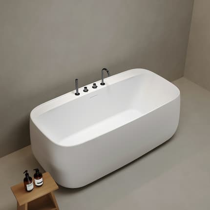 Baignoire Ivory blanc mat avec plage 156 cm