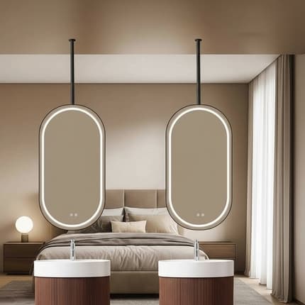 Miroir LED suspendu au plafond Psyché Double face